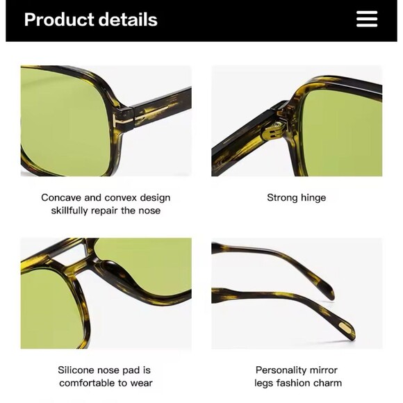 Retro Tortoiseshell Pilot Sunglasses Women Brand Designer 2024 Oversized Shades - Picture 6 of 8